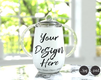 Sippy Cup Mockup: Sublimation & Vinyl Decal Template (Digital Download)