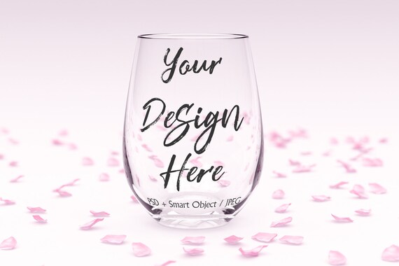 Download Stemless Wine Glass Mockup Glass Tumbler Template Empty Wine Etsy