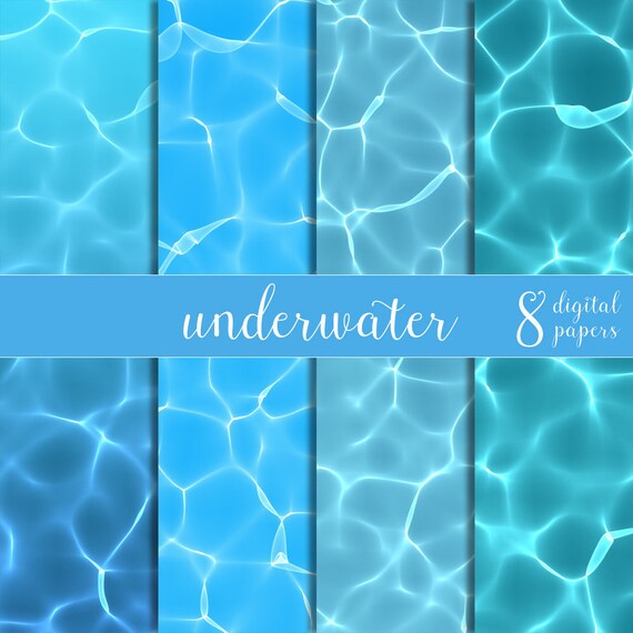 Seawater papers underwater papers water digital papers | Etsy