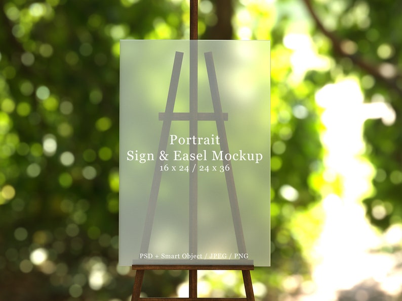 Download Frosted acrylic wedding sign mockup wedding easel mockup ...