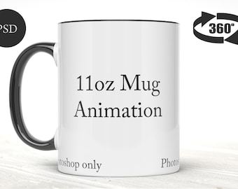 11oz Mug Animation Mockup: Spinning Video (Digital Download)