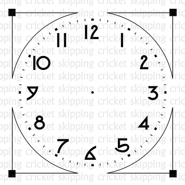 Arts and Crafts style clock face svg dxf eps cut file for Cricut Silhouette, clockface, template, clock stencil, vector INSTANT DOWNLOAD