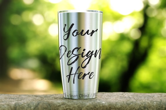 Download Steel Tumbler Mockup Tumbler Template 20oz Travel Flask Etsy
