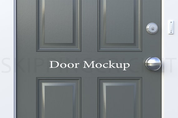 Download Front Door Mockup Close Up Grey Simple Door Mock Up Styled Etsy