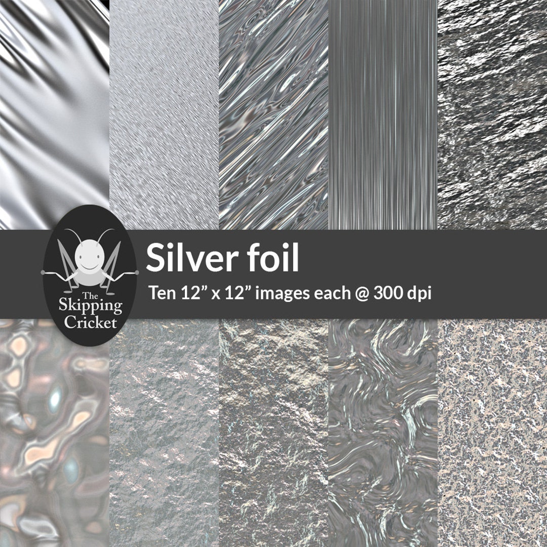 Silver Foil, Aluminium Foil Effect Digital Backgrounds Great for