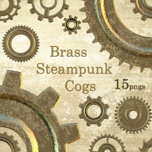 Steampunk clipart cogs and gears, steampunk digital scrapbooking, clock, metal gears pngs, watch, mechanical, printable DIGITAL DOWNLOAD