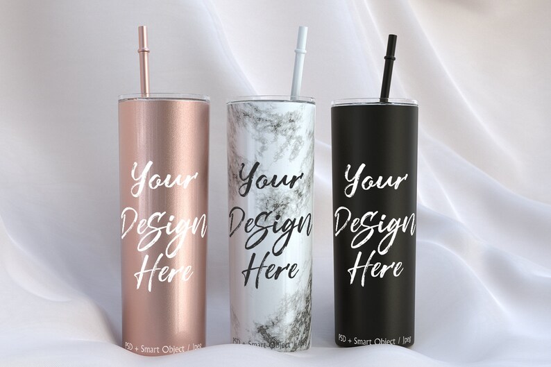 Download 3 Skinny tumblers mockup rose black marble mockup tumbler | Etsy