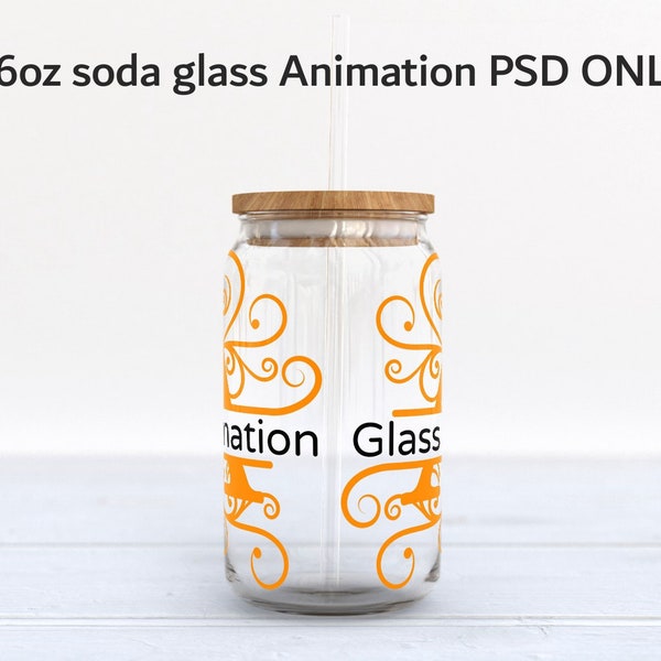 16oz clear soda glass tumbler animation, beer tumbler video mockup, spinning tumbler mock up,animated tumbler dye sublimation DOWNLOAD ONLY