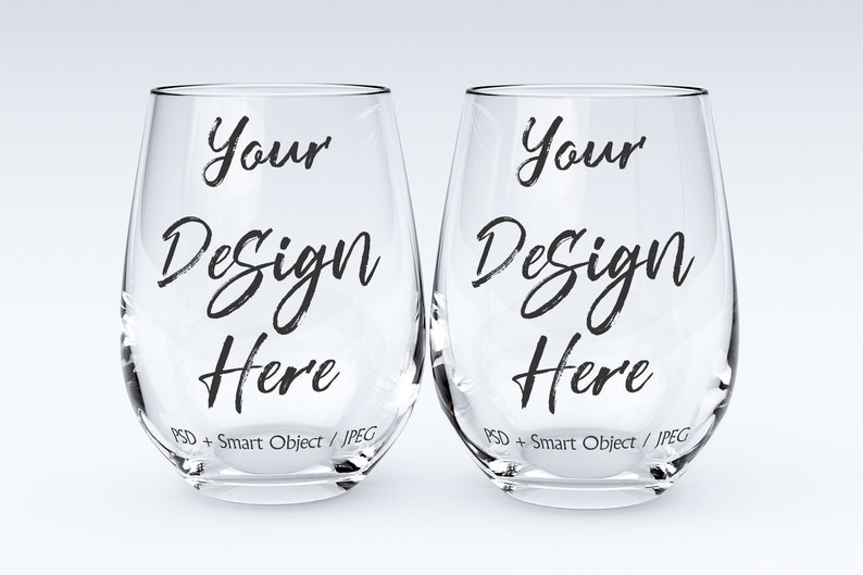 Download Stemless wine glass mockup two glass mockup template smart | Etsy