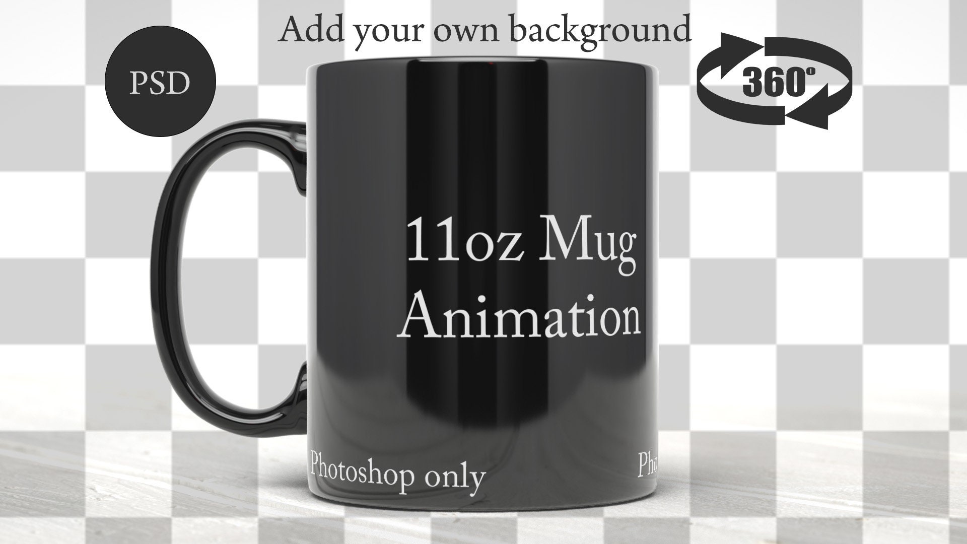 11oz Black Mug Animation Mug Video Spinning Mug Mock Up - Etsy Canada