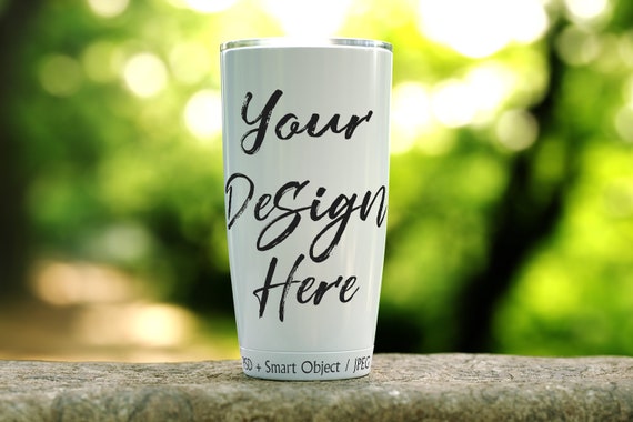 White Tumbler Mockup Tumbler Template 20oz Travel Flask Etsy