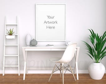 16 x 20 frame mockup, poster frame mockup, desk backdrop, 24 x 30 empty frame, print background, Digital Background, INSTANT DOWNLOAD