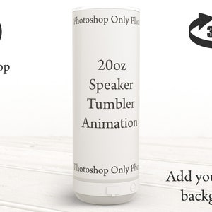 20oz speaker tumbler animation, tumbler video mockup, spinning tumbler mock up,animated tumbler dye sublimation DOWNLOAD ONLY