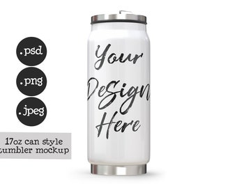 Maqueta de vaso estilo lata de 17 oz: Plantilla para cerveza de viaje (Descarga digital)