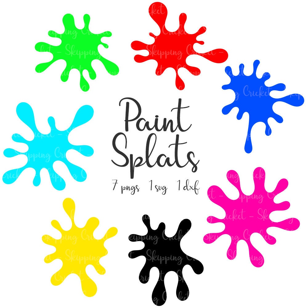 Download Paint Splats Svg Dxf Png Silhouette Cricut Vector Etsy