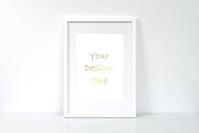 A4 White Frame Mockup Empty Digital Styled
