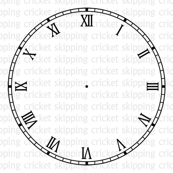 Clock face svg dxf eps cut file for Cricut Silhouette, clockface, clock template, clock stencil, vector, roman numerals INSTANT DOWNLOAD