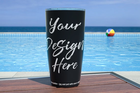 Black Tumbler Mockup Tumbler Template 20oz Travel Flask Etsy