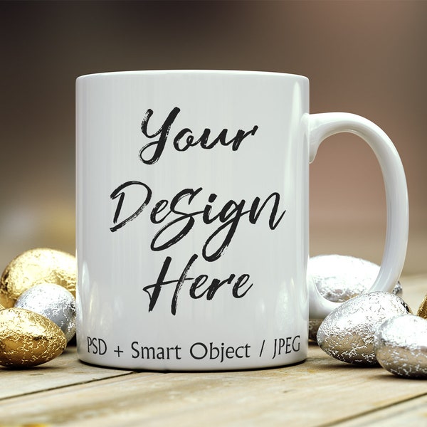 Easter mug mockup, mug mock up, PSD smart object, easter egg mug template, sublimation mockup, decal, styled stock DIGITAL DOWNLOAD