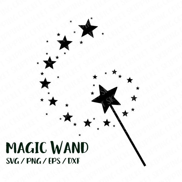 Magic wand svg, magic, wand, cut file, png, decal, cameo, cricut clipart, silhouette, magicians wand, make a wish, svg, dxf DIGITAL DOWNLOAD