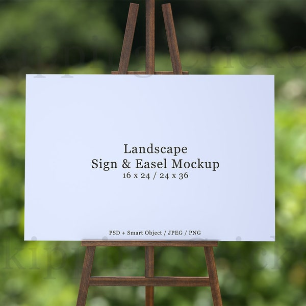 Wedding sign mockup, wedding easel mockup, PSD smart object,png, jpegs, seating plan mockup, easel mock up, landscape DIGITAL DOWNLOAD