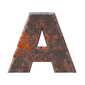 Steampunk digital alphabet, grunge metal alphabet pngs, metal alphabet clipart, printable, rusty metal letters, A-Z 0-9 + DIGITAL DOWNLOAD