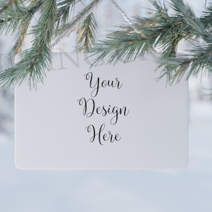 White rectangle christmas ornament mockup, ed white or clear, custom background and text, christmas template, transparent Digital Download
