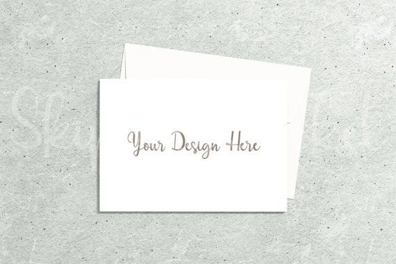 5x7 Card Mock Up Landscape Card And Envelope Mockup Flat Etsy