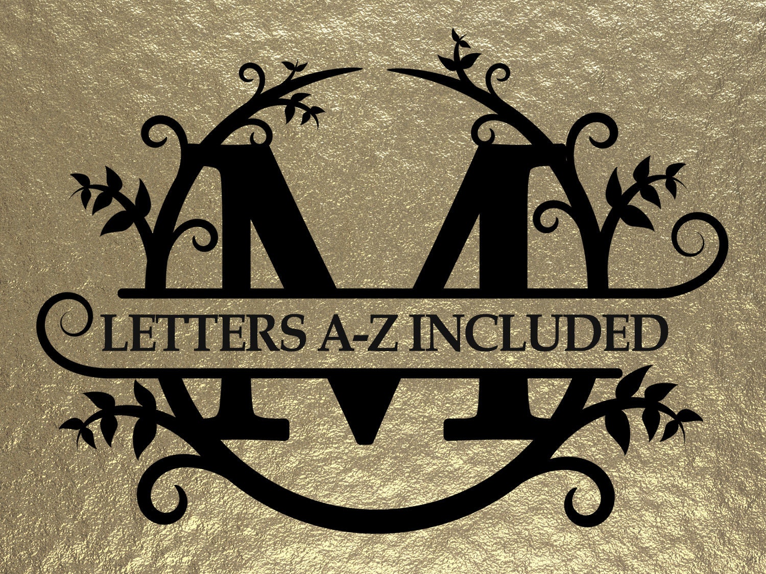 Download Split Monogram Alphabet Svg Letters A Z Circle Circular Leaf Design Font Cut Files Cutfiles Dxf