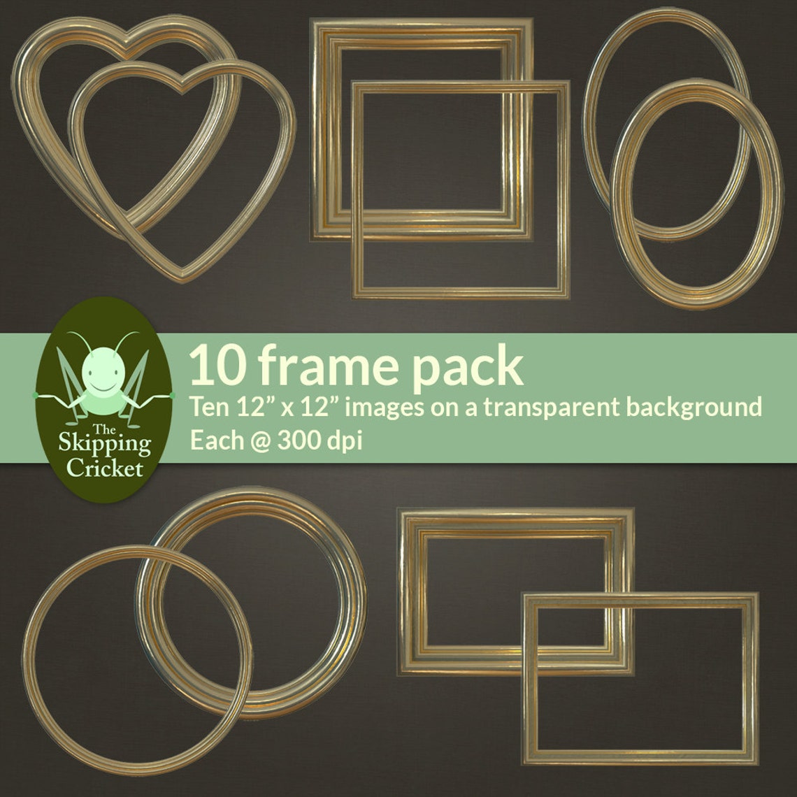 Gilded Gold Digital Picture Frames Gold Digital Borders Etsy