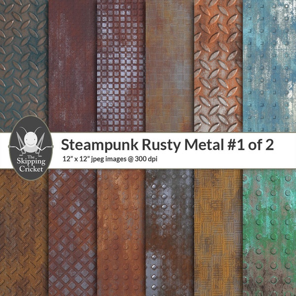 Steampunk rusty metal papers, steampunk digital papers, printable, sci fi metal,grunge metal,steam punk,metal sheets, DIGITAL DOWNLOAD