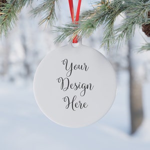 White round christmas ornament mockup, ed white or clear, custom background and text, christmas template, transparent png Digital Download