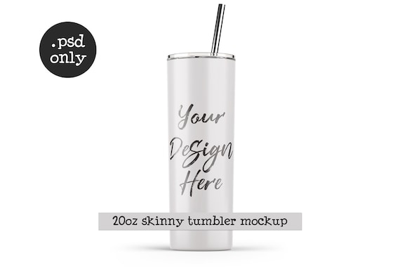20oz Skinny Tumbler Mockup: Custom Decal Template (Digital Download)