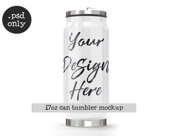 17oz Can Tumbler Mockup: Custom Travel Flask Template (Digital Download)
