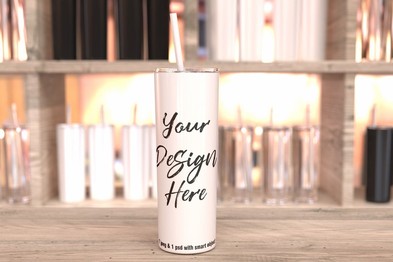 Download Skinny tumbler mockup white tumbler template 20oz travel ...