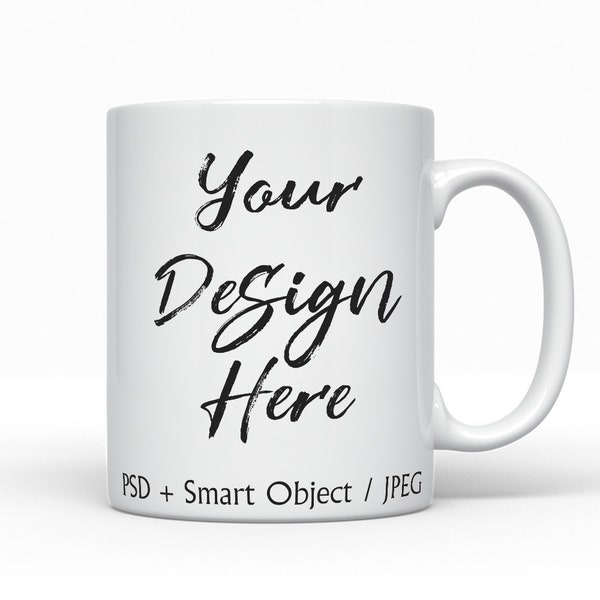11oz white mug mockup, mug mockup, PSD smart object, simple minimal mug template, sublimation mockup, decal, styled stock DIGITAL DOWNLOAD