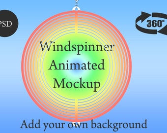 Windspinner animated mockup, animation video, spinning ornament decoration, animated mockup dye sublimation DIGITAL DOWNLOAD