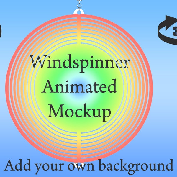 Windspinner animated mockup, animation video, spinning ornament decoration, animated mockup dye sublimation DIGITAL DOWNLOAD