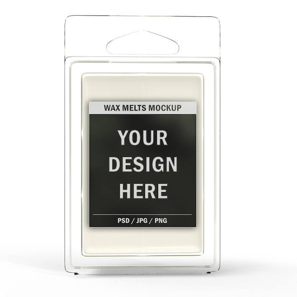 Wax Melts Mockup - choose color and background with smart object label, PSD, tart, cube, clamshell candle mock up DIGITAL DOWNLOAD