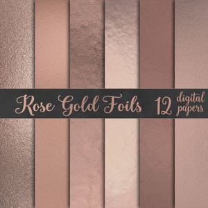 12 roségoldene Folienpapiere, roségoldene Papiere, roségoldene Hintergründe, roségoldene Texturen DIGITAL DOWNLOAD