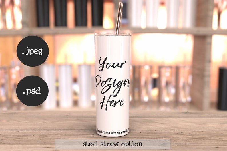 Skinny tumbler mockup white tumbler template 20oz travel ...