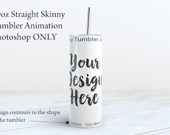 20oz straight skinny tumbler animation, tumbler video, spinning tumbler mock up,animated tumbler mockup dye sublimation DIGITAL DOWNLOAD