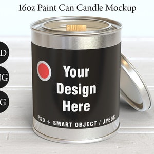 Mockup för färgburkljus på 473 ml: Smart Object PSD (digital nedladdning)