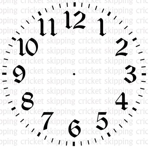 Clock Face Svg File Clock Face Template Vector Printable Etsy