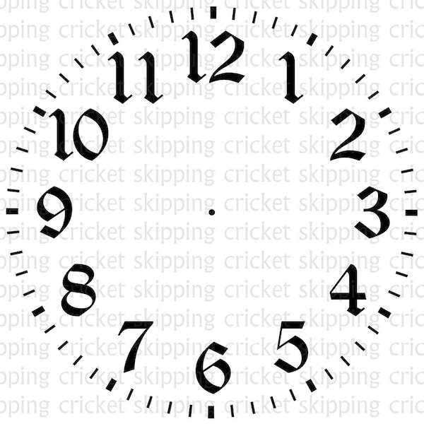 Old English style Clock face svg dxf eps cut file for Cricut Silhouette, clockface, template, stencil, vector cutfile INSTANT DOWNLOAD