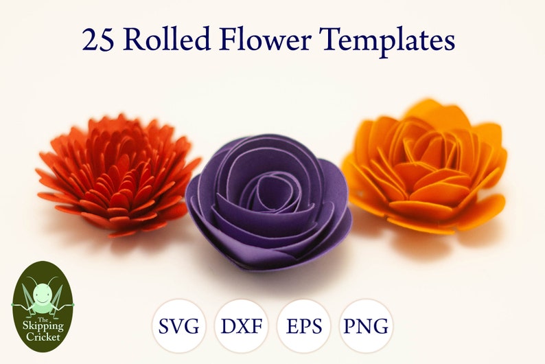 Download Rolled flower svg paper flower template cut files petal | Etsy