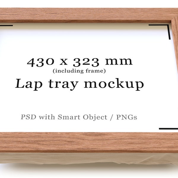 Laptray Mockup, 430mm x 323mm Laptray Mockup, verschiedene Holzeffekte und frei wählbar DIGITALER DOWNLOAD