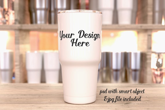 Download White Tumbler Mockup Tumbler Template 30oz Travel Flask Etsy