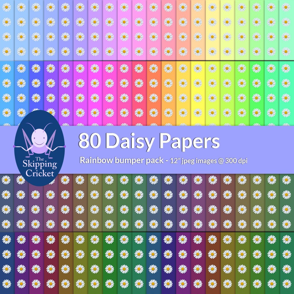 80 daisy scrapbooking papers daisy digital papers flower Etsy