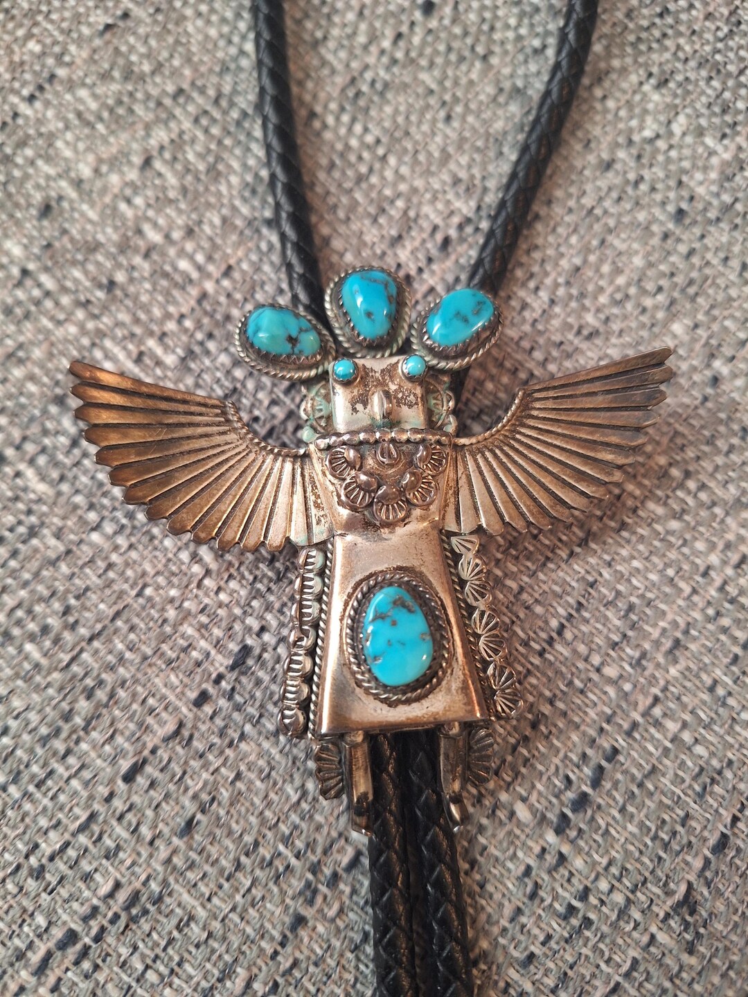 Vintage Navajo Helen Long .925 Sterling Silver Kachina Bolo Tie - Etsy